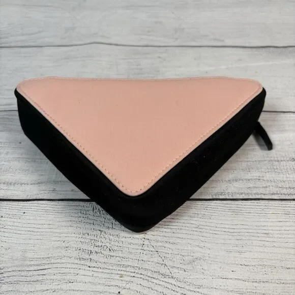 PRADA PARADOXE Beauty Pouch Pink/Black Triangle Bag Cosmetic Makeup Case - Picture 3 of 6